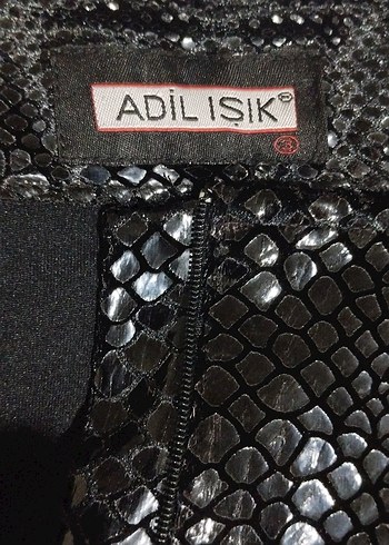 Kadın Siyah Deri Yılan Desenli Pantolon - Görsel 3