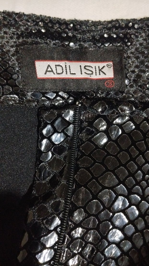 Kadın Siyah Deri Yılan Desenli Pantolon - Görsel 3