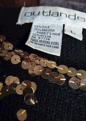 Uzun Kollu Altın Payet İşlemeli Triko Bluz - Görsel 3