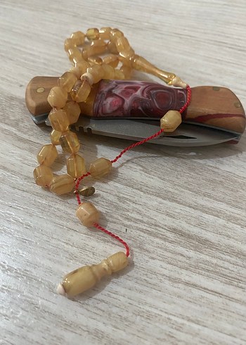 Sıkma kehribar usta işi  Tesbih - Görsel 3