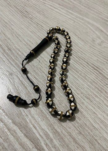 Kemik ve pirinç işlemeli kuka tesbih - Görsel 3
