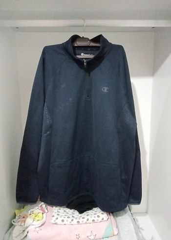 Erkek Lacivert Yarım Fermuarlı Polar Sweatshirt - Görsel 2