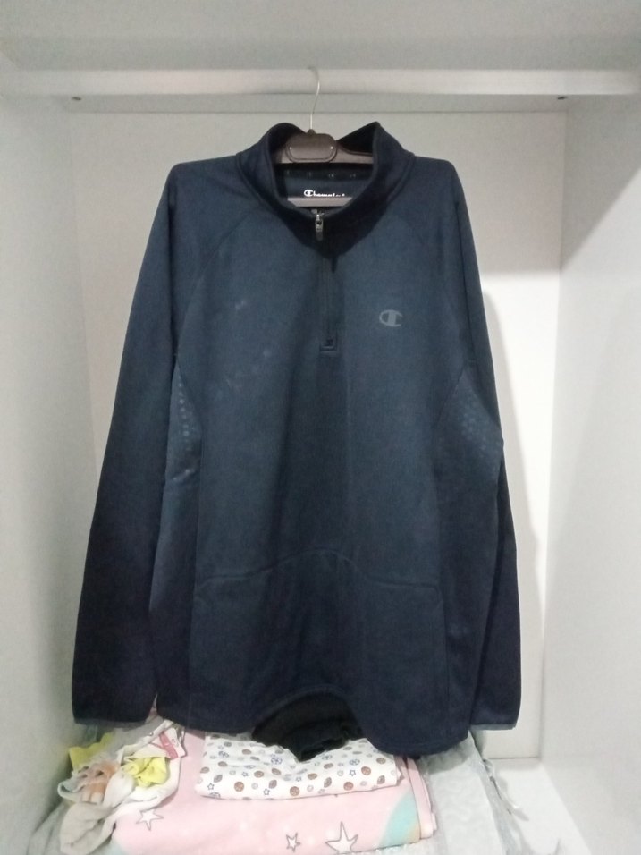 Erkek Lacivert Yarım Fermuarlı Polar Sweatshirt - Görsel 2