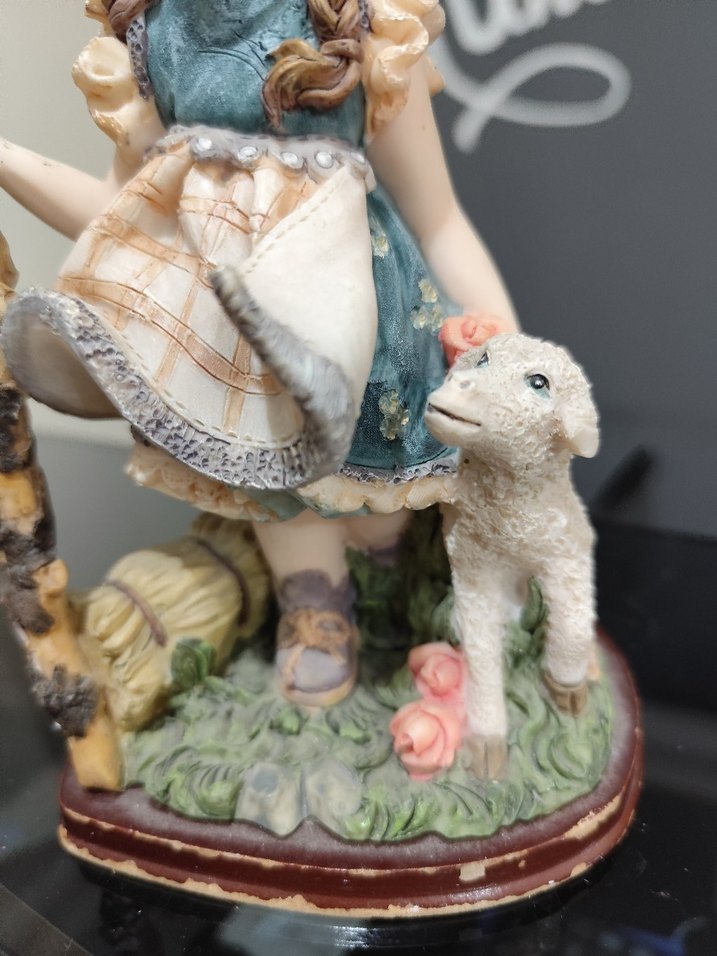 Bej Tonlarında Pastel Kız Figürin Avrupa polyester - Görsel 3