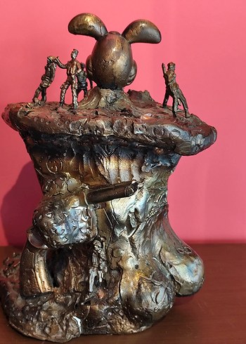 KOLEKSİYON DEĞERİNDE BRONZ Tavşan Figürlü Dekoratif Obje - Görsel 6