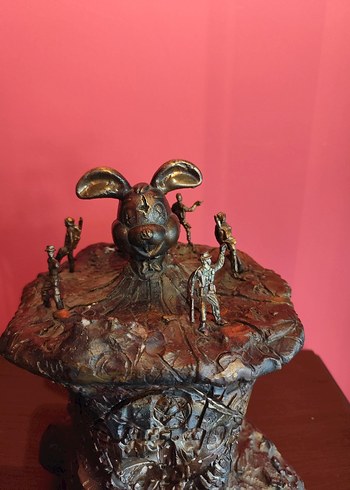 KOLEKSİYON DEĞERİNDE BRONZ Tavşan Figürlü Dekoratif Obje - Görsel 5