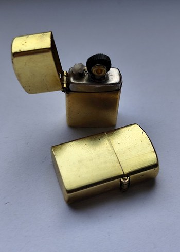 Pirinç gövdeli Zippo tarzı MİNYATÜR ÇAKMAK - Görsel 4