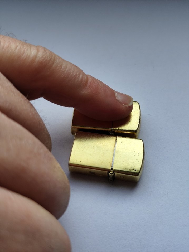 Pirinç gövdeli Zippo tarzı MİNYATÜR ÇAKMAK - Görsel 3