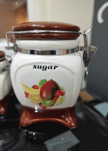 Renkli Desenli Baharat ve Şeker Kavanozları - Görsel 4