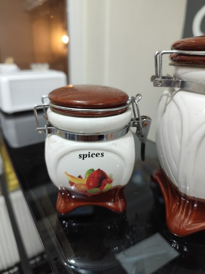 Renkli Desenli Baharat ve Şeker Kavanozları - Görsel 3