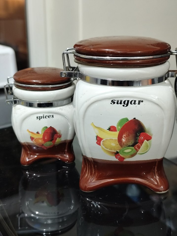 Renkli Desenli Baharat ve Şeker Kavanozları - Görsel 2