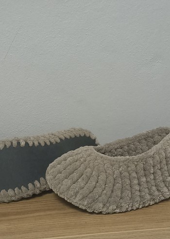 Bej Örgü Kadın Ev Terliği - Görsel 2