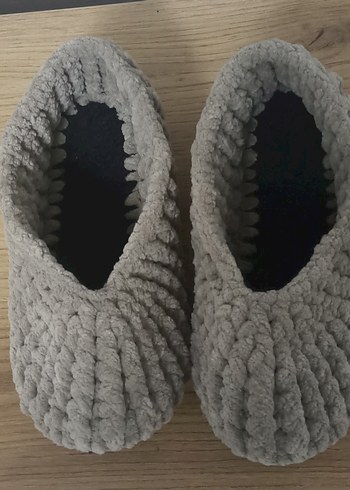 Bej Örgü Kadın Ev Terliği - Görsel 3