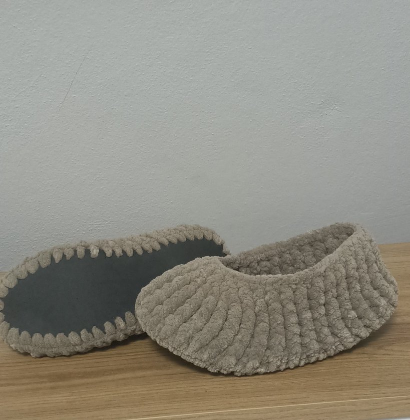 Bej Örgü Kadın Ev Terliği - Görsel 2