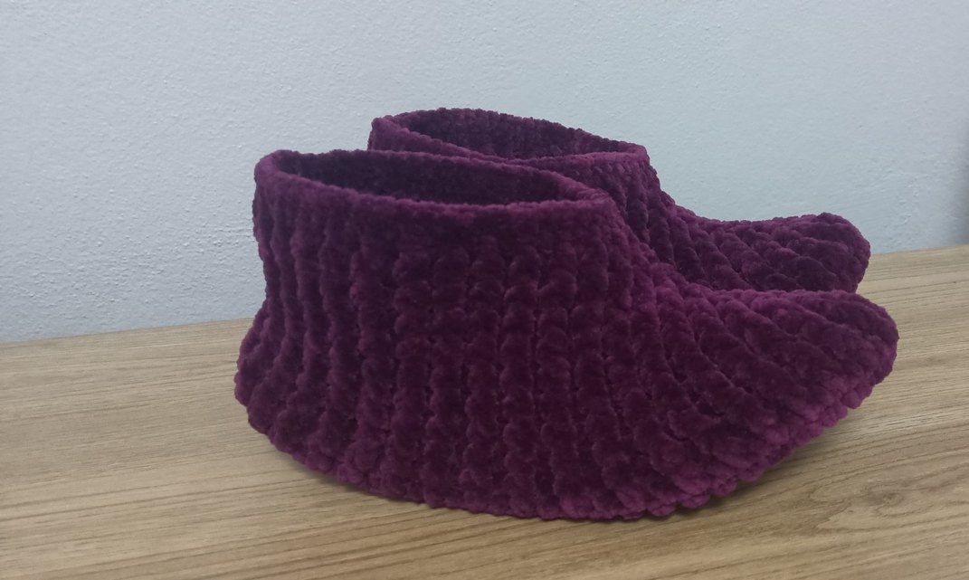 Mor Örgü Kız Çocuk Sıcak Ev Terliği - Görsel 2