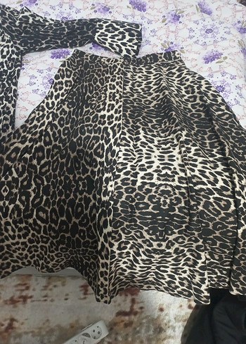 Kahverengi Leopar Desenli Uzun Kollu Bluz - Görsel 3