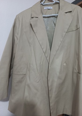 Bej Kadın Blazer ceket Düğmeli, Normal Kesim - Görsel 2