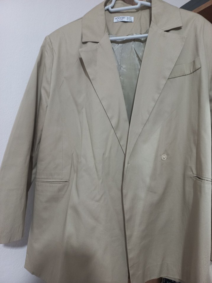 Bej Kadın Blazer ceket Düğmeli, Normal Kesim - Görsel 2