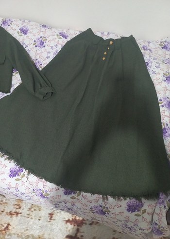 Düğmeli Yeşil Kız Ceketi - Görsel 2