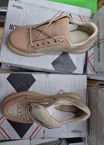 Gri Bağcıklı Blok Topuk Kadın Spor Ayakkabı - Görsel 4