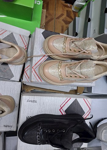 Gri Bağcıklı Blok Topuk Kadın Spor Ayakkabı - Görsel 3