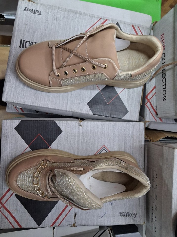 Gri Bağcıklı Blok Topuk Kadın Spor Ayakkabı - Görsel 4