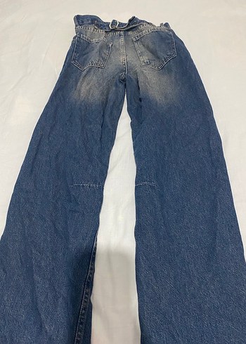 Kadın Gri Rahat Kesim Midi Denim Pantolon - Görsel 2