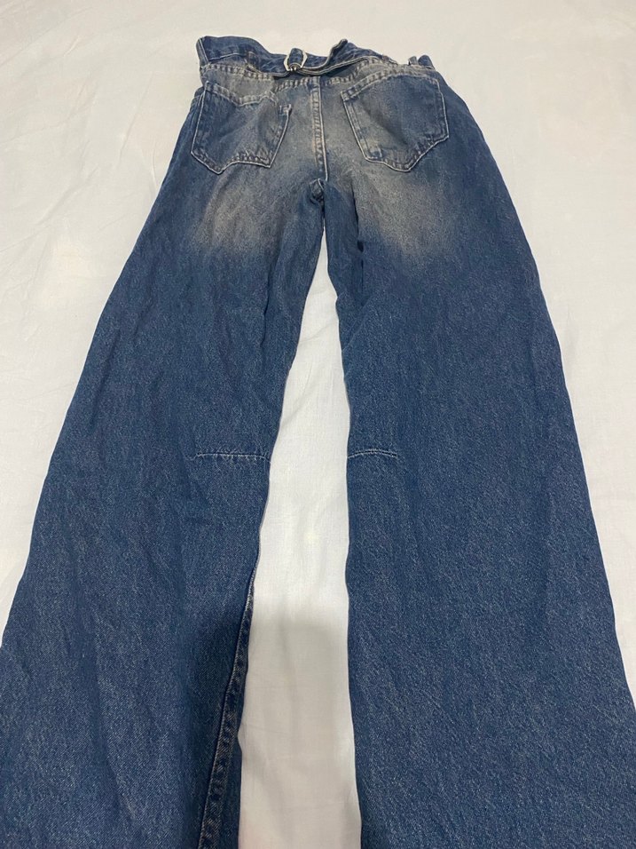 Kadın Gri Rahat Kesim Midi Denim Pantolon - Görsel 2