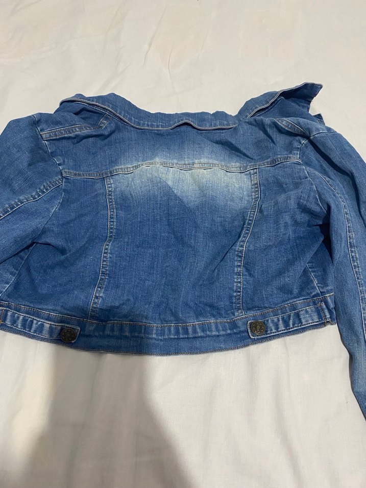 Düğmeli Mavi Kadın Denim Ceket - Görsel 2