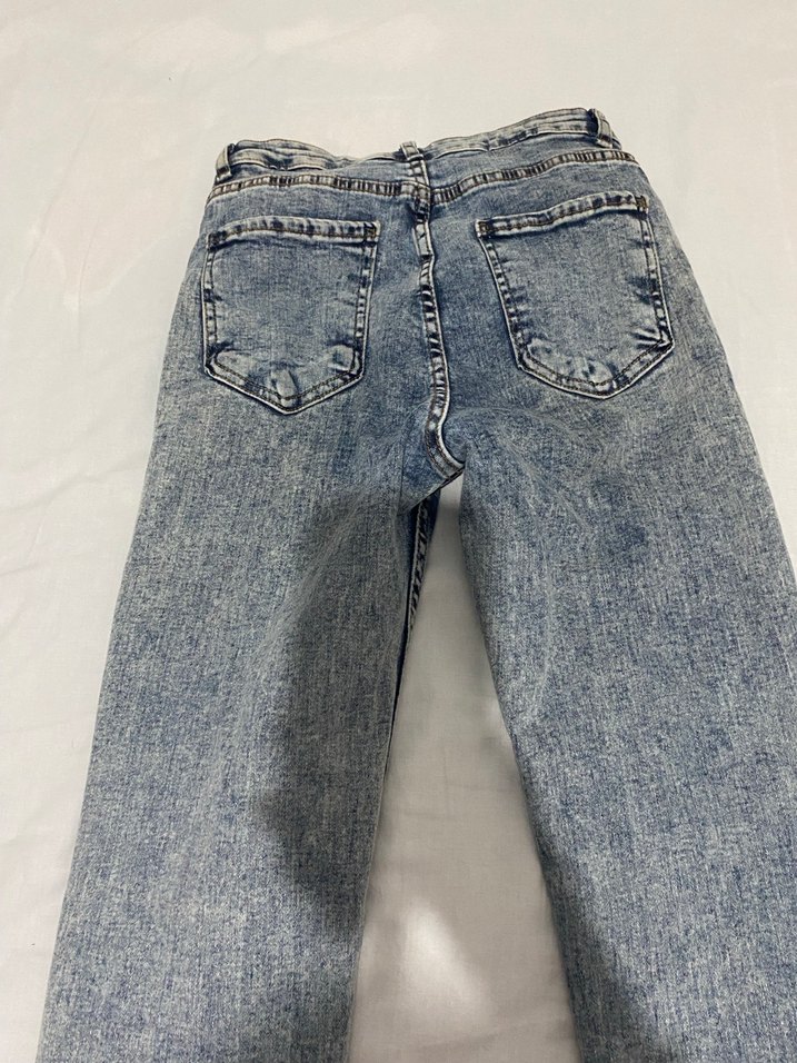 Kadın Gri Batik Desenli Denim Pantolon - Görsel 2