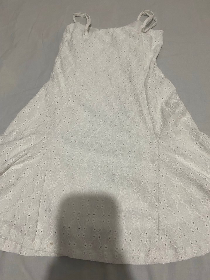 Dantel Detaylı Beyaz Midi Uzun Elbise - Görsel 2