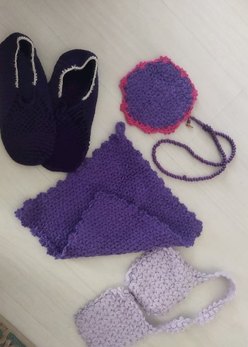 Mor Örgü ceyizlik set - Görsel 2