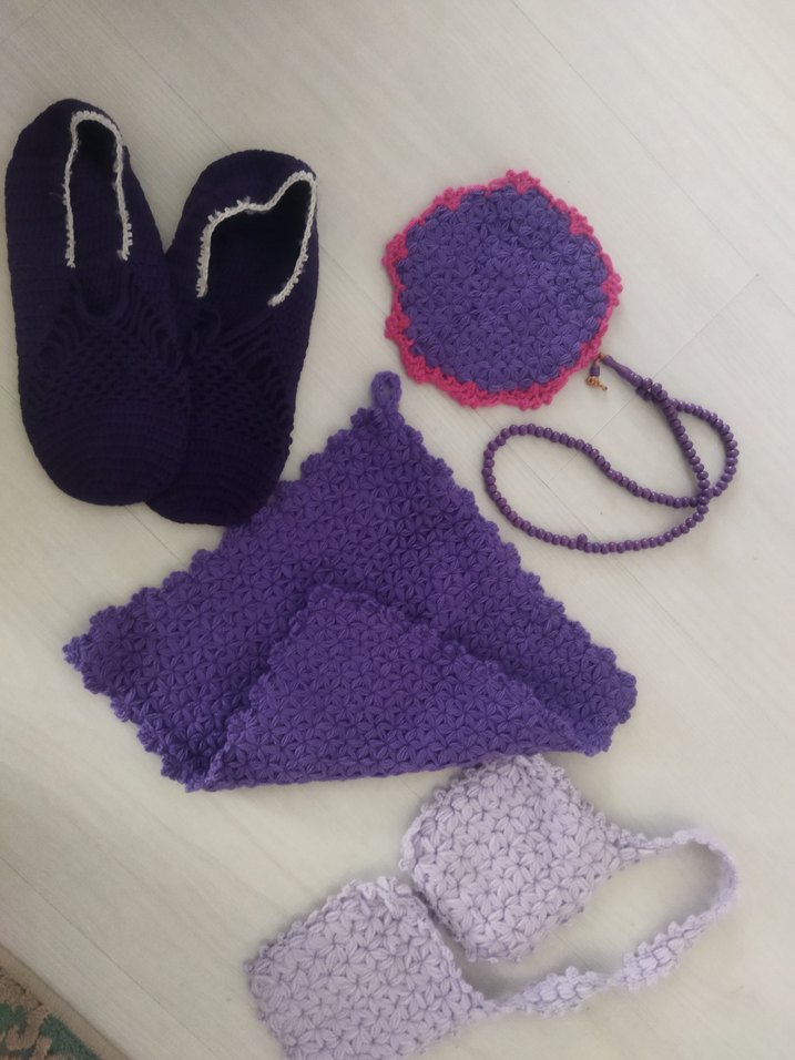 Mor Örgü ceyizlik set - Görsel 2