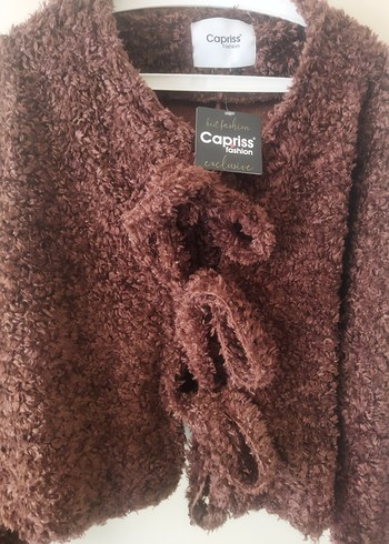 Capriss Kahverengi Örgü Kadın Hırka - Görsel 3