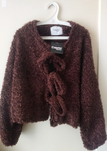 Capriss Kahverengi Örgü Kadın Hırka - Görsel 2