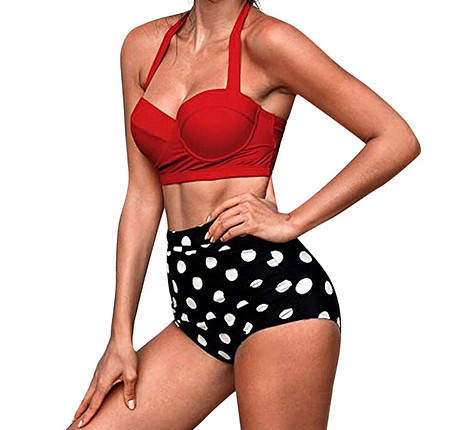 Retro Yüksek Bel Bikini -Retro