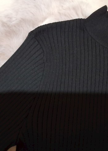 Siyah Kadın Boğazlı Örgü Kazak - Görsel 2