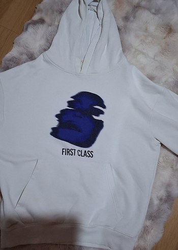 Beyaz Baskılı Salaş Sweatshirt trendiz - Görsel 2