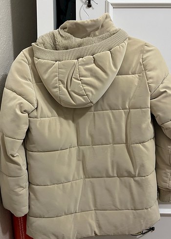 Kürklü Bej Kadın Midi Mont - Görsel 2