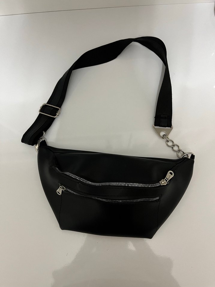 Siyah Deri Kadın Çapraz Çanta - Görsel 2