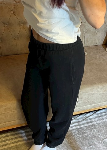 Siyah Rahat Kesim Kadın Eşofman Altı - Görsel 2