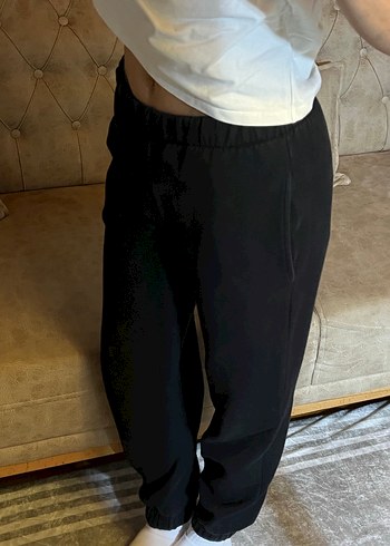 Siyah Rahat Kesim Kadın Eşofman Altı - Görsel 4