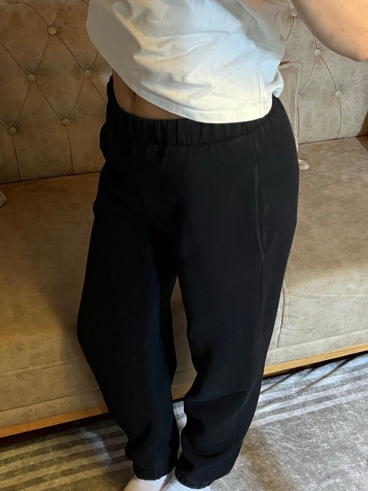 Siyah Rahat Kesim Kadın Eşofman Altı - Görsel 3