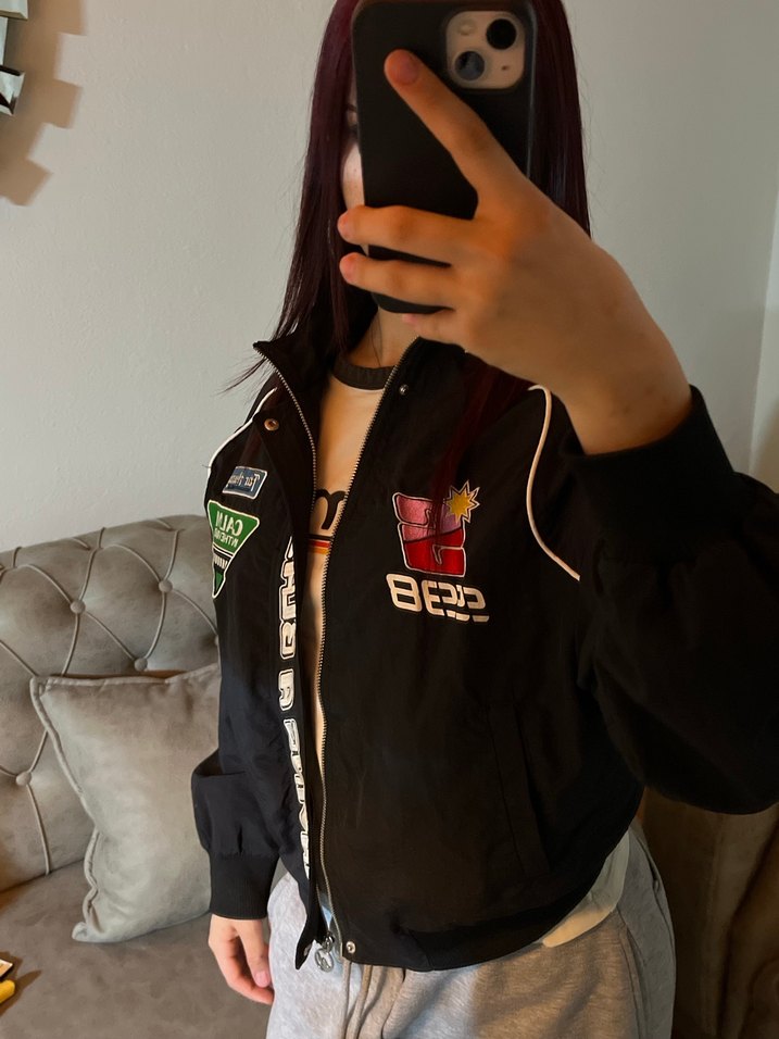 Siyah Fermuarlı Yüksek Yakalı Kadın Ceket - Görsel 5