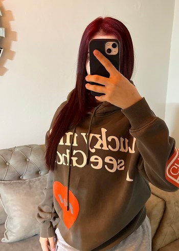 Kadın Kapüşonlu Baskılı Sweatshirt - Görsel 2