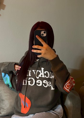 Kadın Kapüşonlu Baskılı Sweatshirt - Görsel 3