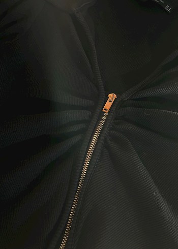 Siyah Fermuarlı Uzun Kollu Bluz - Görsel 5