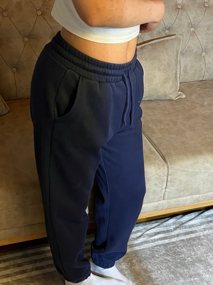 Kadın Mavi Rahat Kesim Sweatpant - Görsel 5