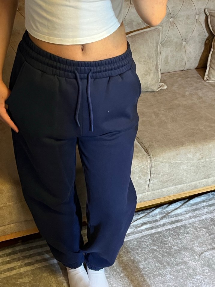 Kadın Mavi Rahat Kesim Sweatpant - Görsel 4