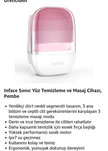 Inface Sonic Yüz Temizleme ve Masaj Cihazı - Görsel 3